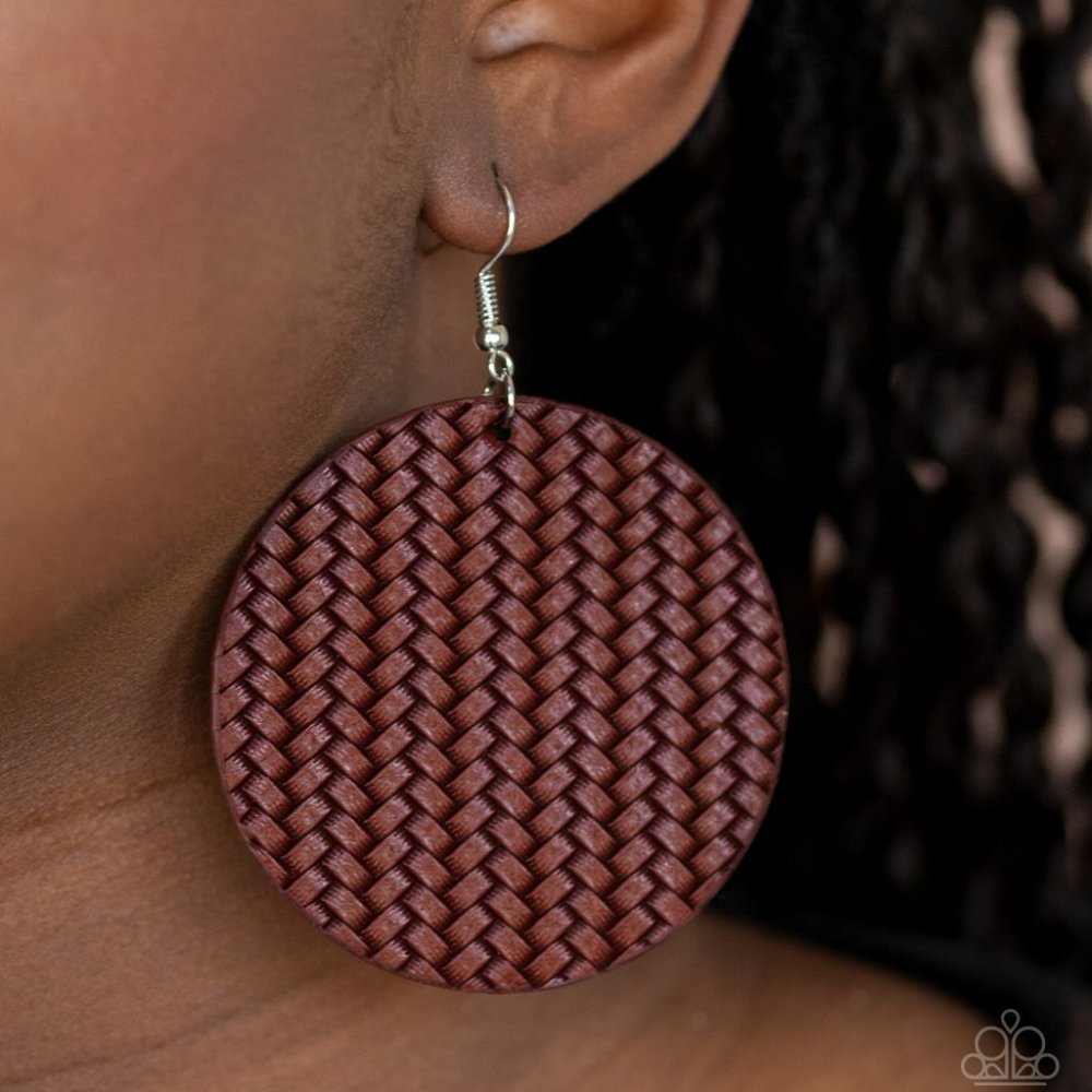 WEAVE Your Mark - Brown Earrings